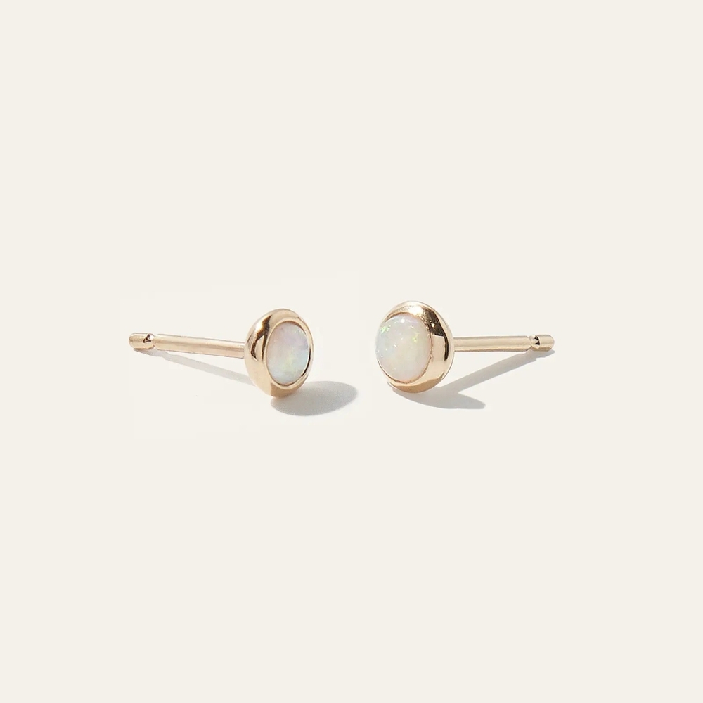 14K Gold Opal Cabochon Studs | Quince | NWT